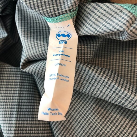 Janji Womens Helio Tech Singlet Tank Top Racerback Hi Low Sea Stripe Green L - Picture 5 of 5